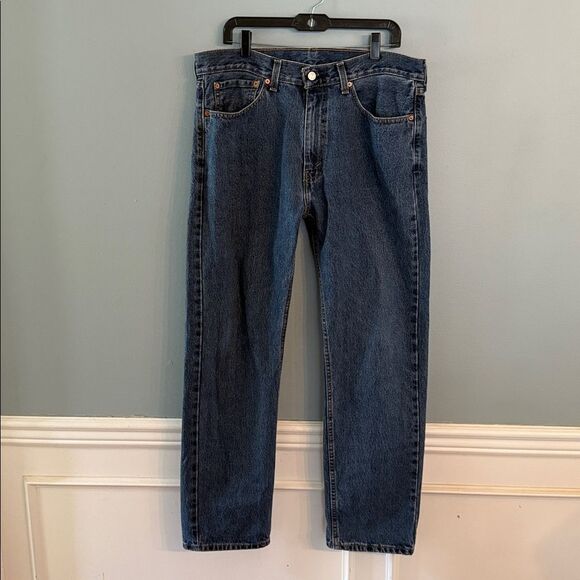 Levis Jeans Mens 36 x 32 Blue 505 Denim Straight Leg Cotton - Picture 8 of 12